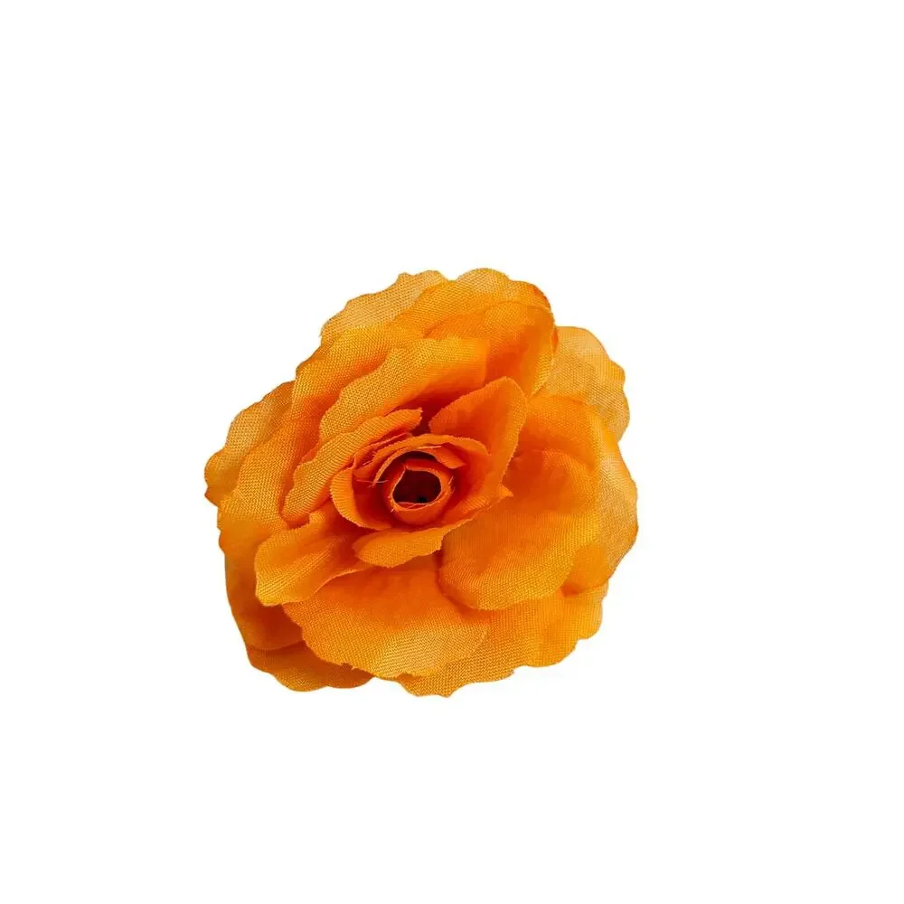 44 Orange Silk Rose Heads 2.5in Artificial Flower Wedding Craft DIY Floral Decor